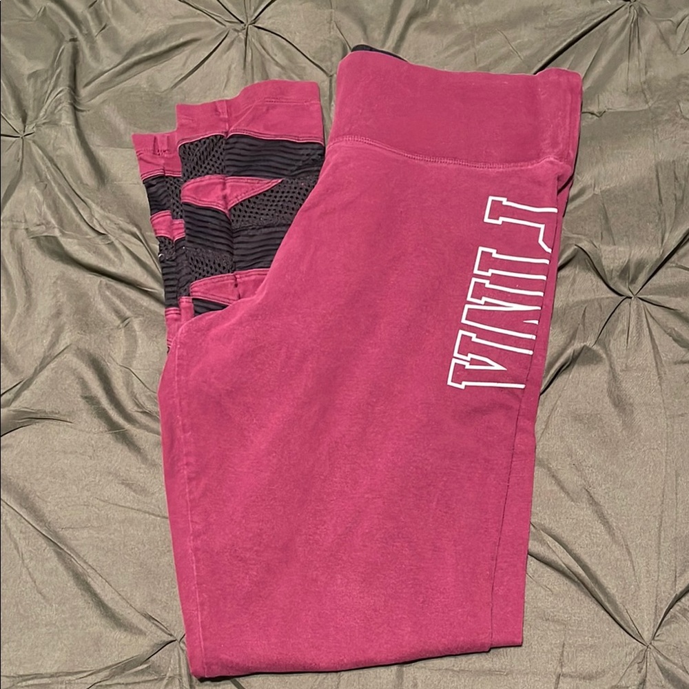 Victoria's Secret Pink Leggings with High Waist and Contrast Panel